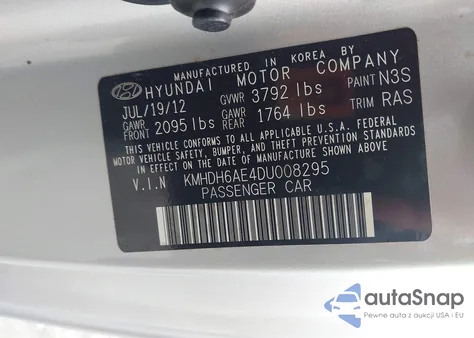 2013 Hyundai Elantra Se from USA, damaged, VIN KMHDH6AE4DU008295